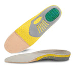 ConfortPlus™ orthopaedic insoles fitted inside a trainer, illustrating universal compatibility and ergonomic comfort