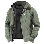 Atlas Outdoor Jacket detail view highlighting the classic vintage styling and quality construction