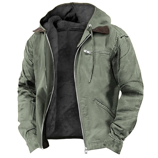 Atlas Outdoor Jacket detail view highlighting the classic vintage styling and quality construction