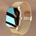 Women's smartwatch displaying comprehensive health tracking and fitness monitoring interface