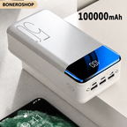 Detailed view of TitanCharge power bank displaying multiple USB-A, USB-C and DC charging ports