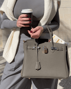Close-up view of premium genuine leather finish on luxury handbag