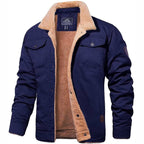 Close-up detail of Rover Bomber Jacket showing thermal fleece lining and windproof outer shell