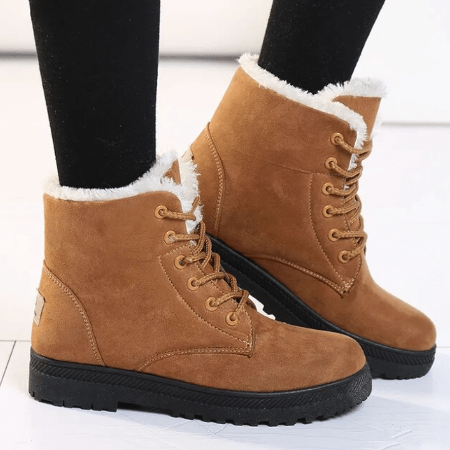 Side view of WinterPlus ankle boots demonstrating durable construction and elegant winter style