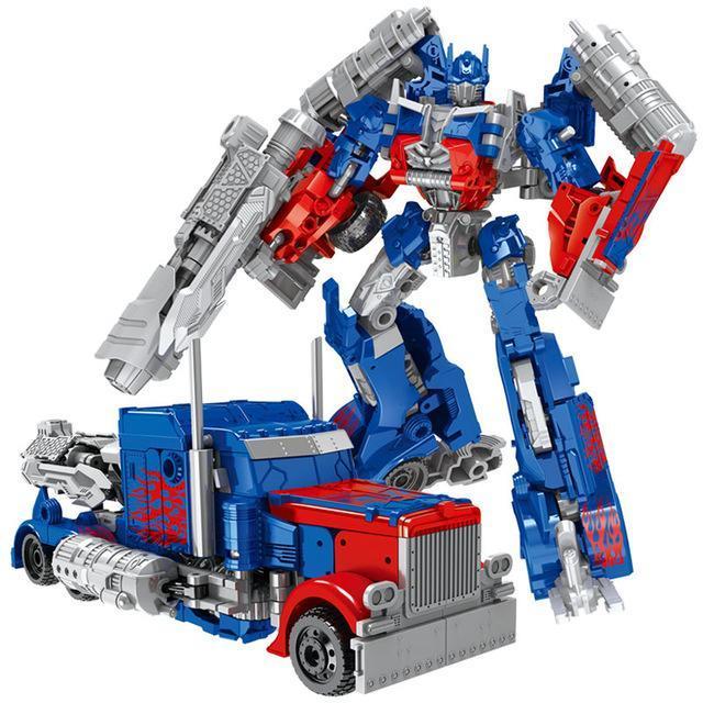 Optimus Bumblebee transforming action figure toy showing transformation feature