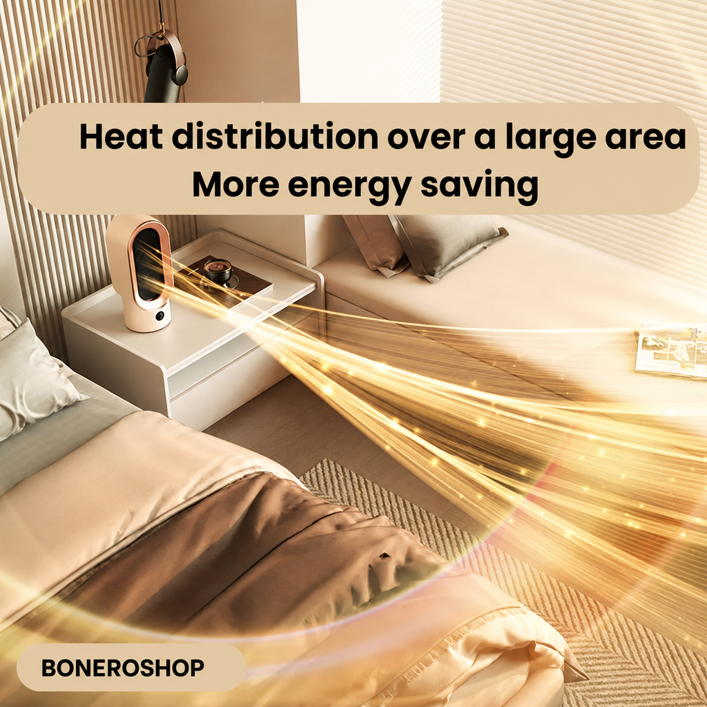 HogarCalido Pro compact heater with built-in fan distributing heat evenly throughout the room