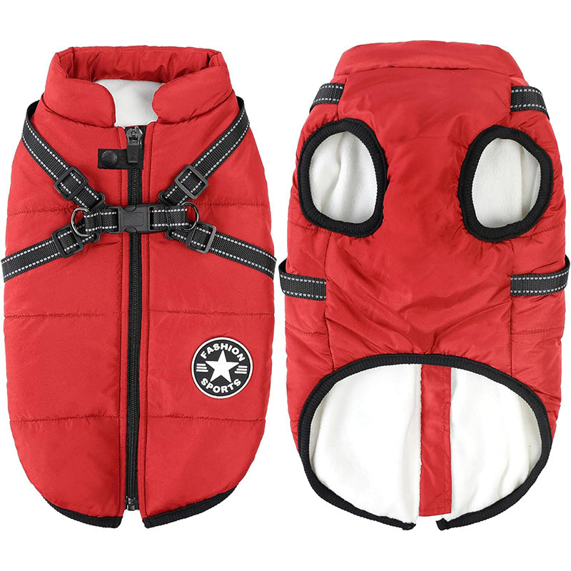 Waterproof and windproof winter dog coat with full body coverage