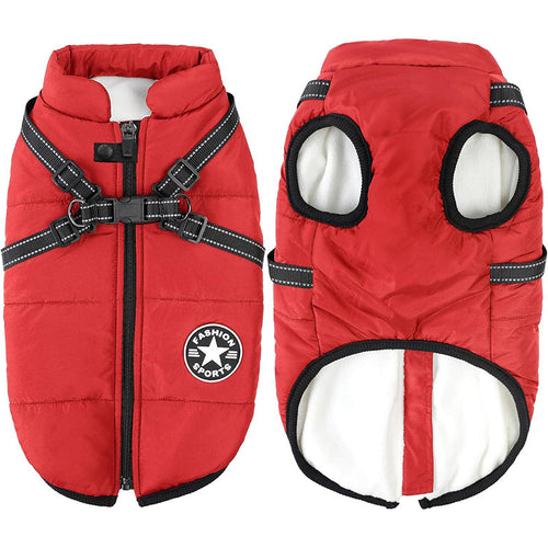 Waterproof and windproof winter dog coat with full body coverage