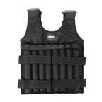 Man wearing 20kg weighted vest during bodyweight training exercise