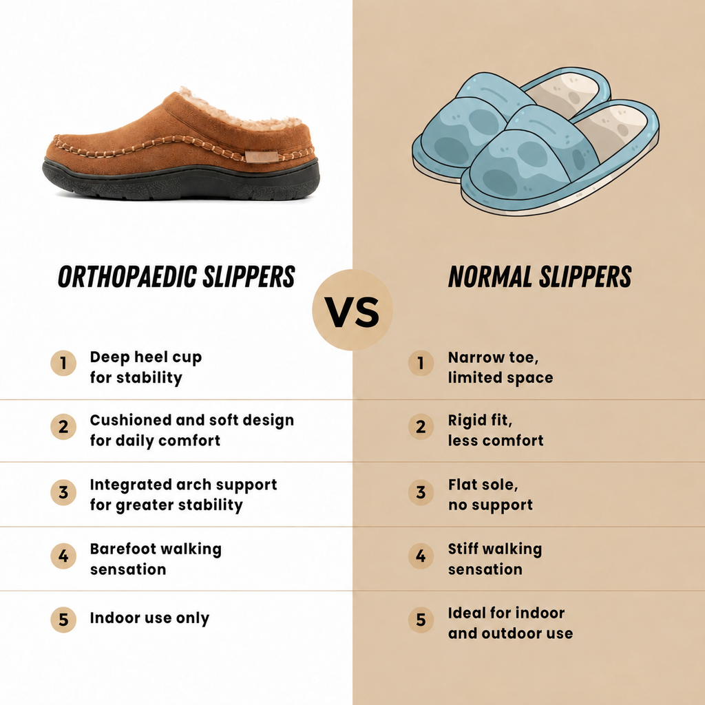 Men's Orthopaedic Slippers – Design with Soft Arch Support
