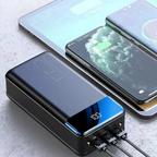 TitanCharge power bank simultaneously charging multiple devices including smartphone and tablet