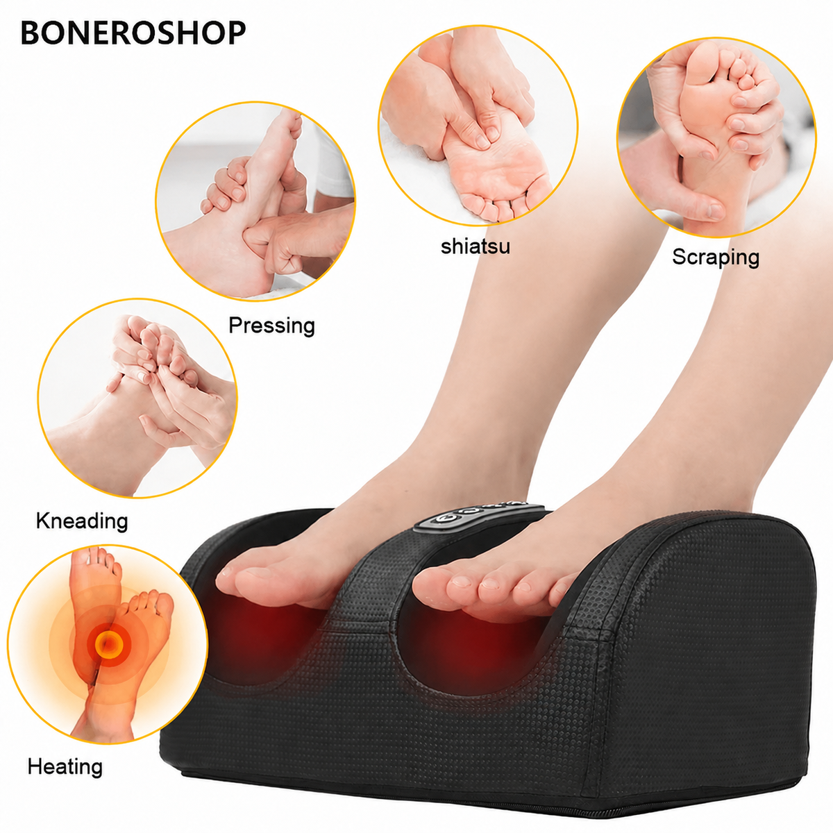 3D Shiatsu Electric Foot Massager with Heat