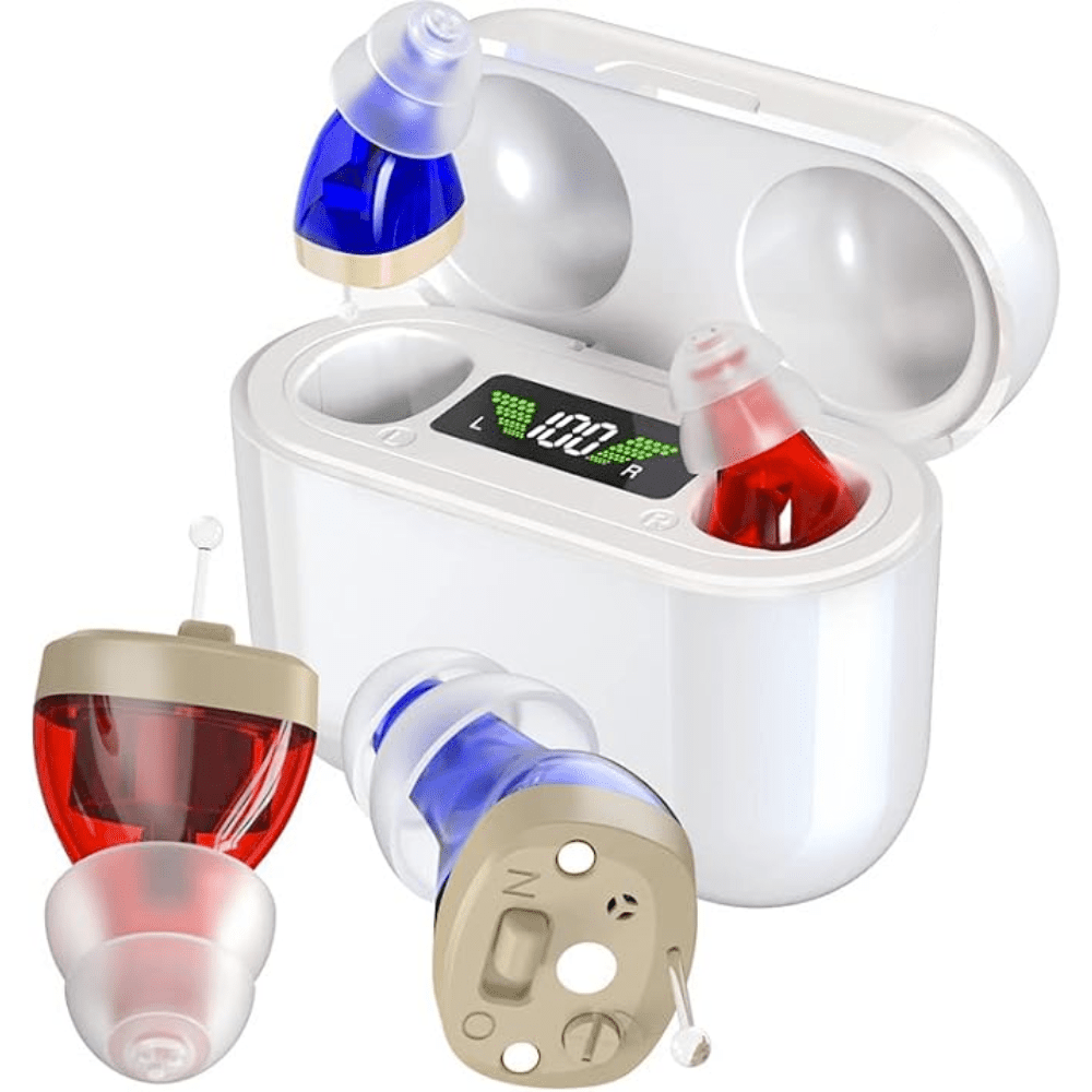ClearPro hearing amplifier showcasing lightweight and subtle wearing profile