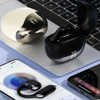 Smart translation earbuds in use for real-time conversation translation