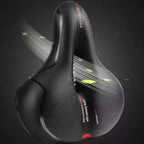 CLOUDCOMFORT PRO bicycle saddle mounted on bike, demonstrating comfortable riding position.