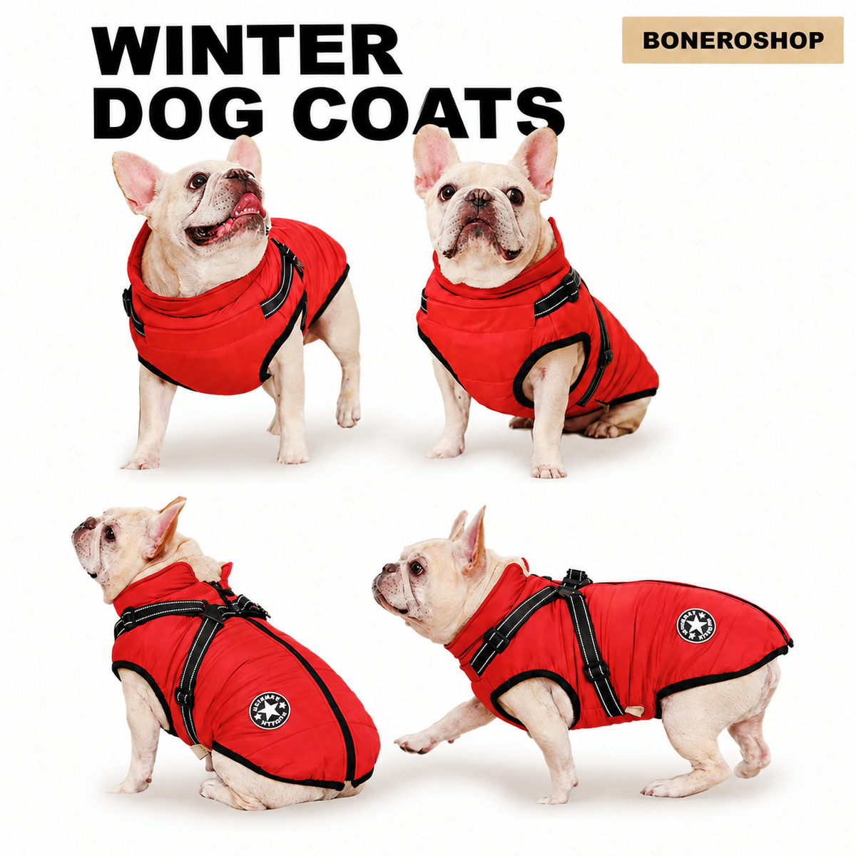 3-in-1 Winter Dog Coat | Warm, Waterproof, Windproof with Built-In Harness
