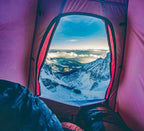 Extreme cold sleeping bag -15°C packed in compression bag, demonstrating lightweight portability for trekking