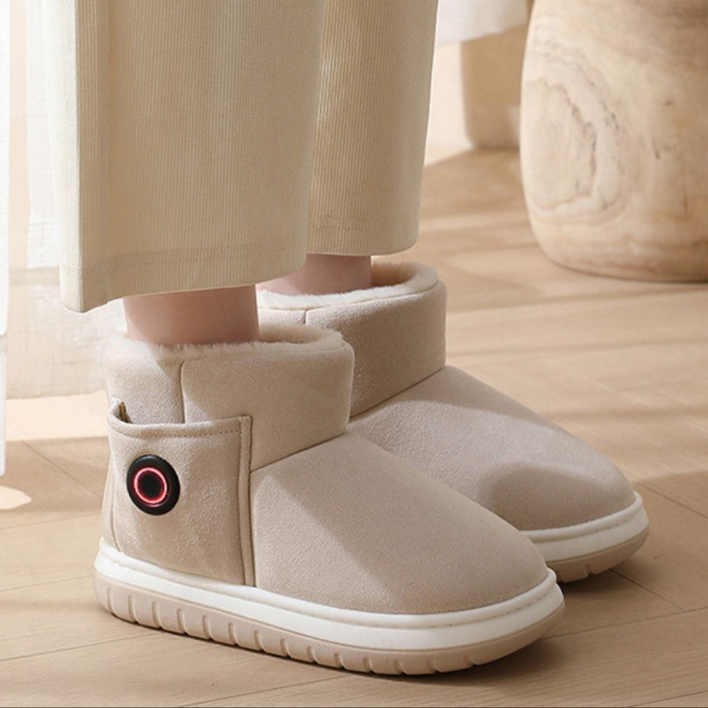 USB heated slippers with durable non-slip sole suitable for indoor and outdoor use