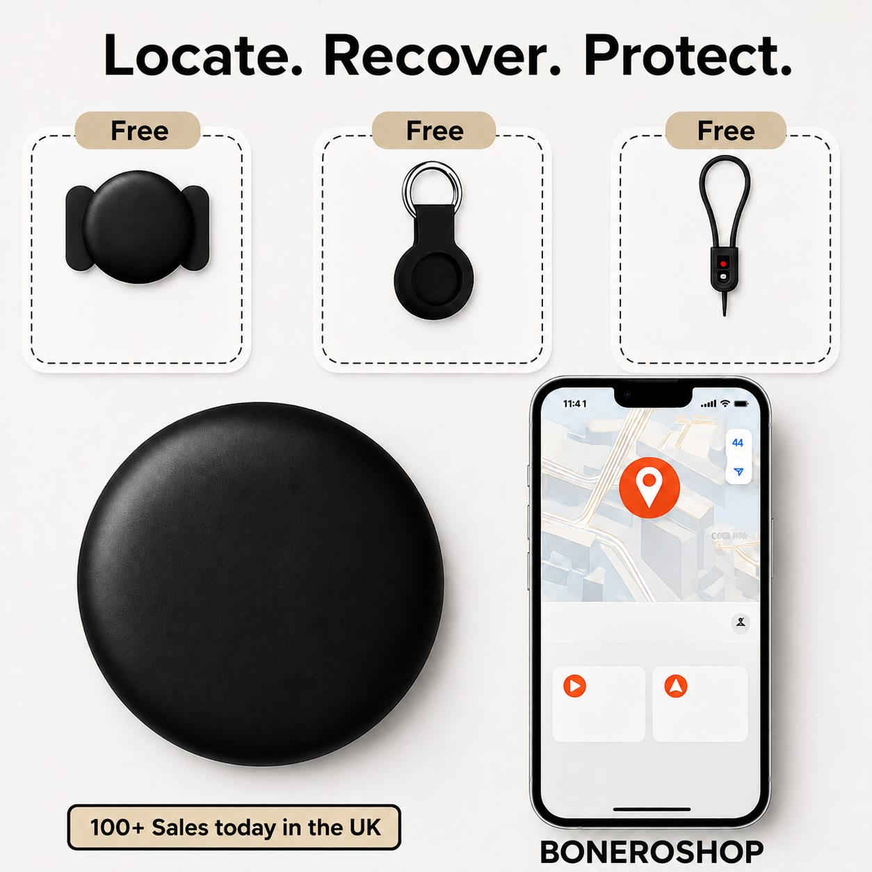 CR2032 battery compartment of children's GPS tracker showing 12-month battery life