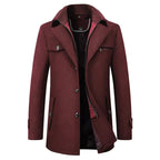 Side view of Andrew coat highlighting the durable construction and modern silhouette