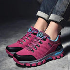 Side view of women's lightweight hiking shoes with advanced cushioning technology