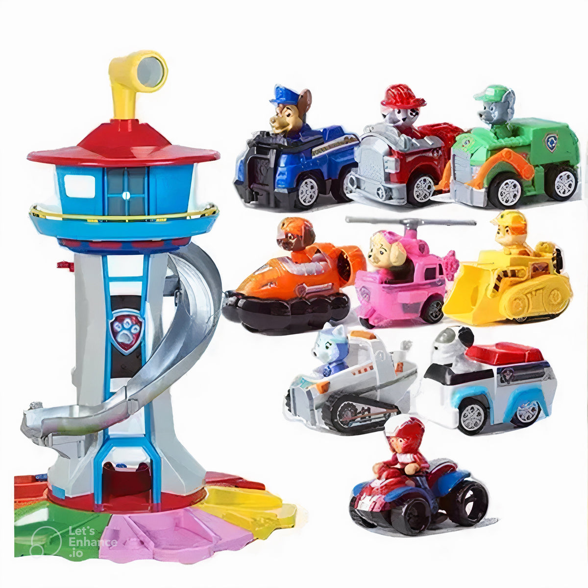Individual PawPatrol character vehicles from the toy set