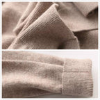 Side view of men's premium cashmere jumper highlighting refined tailoring
