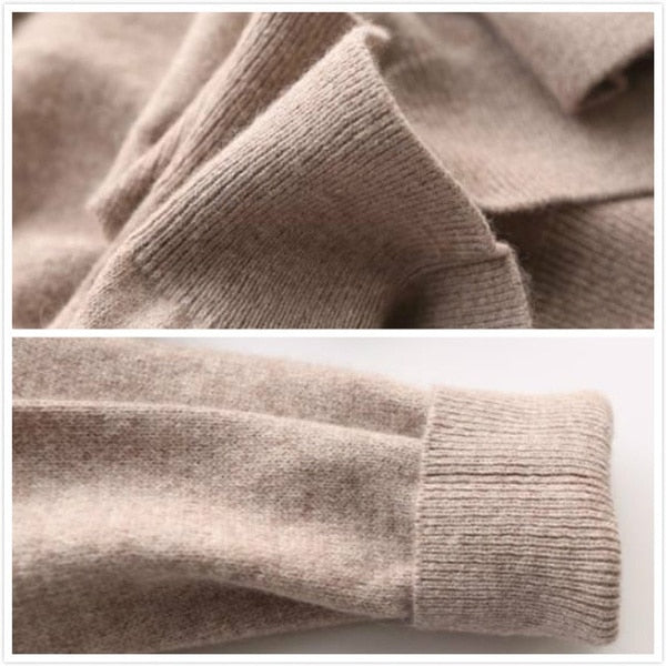 Side view of men's premium cashmere jumper highlighting refined tailoring