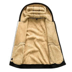 TOMMY fleece zip-up hooded sweatshirt in brown, front view.