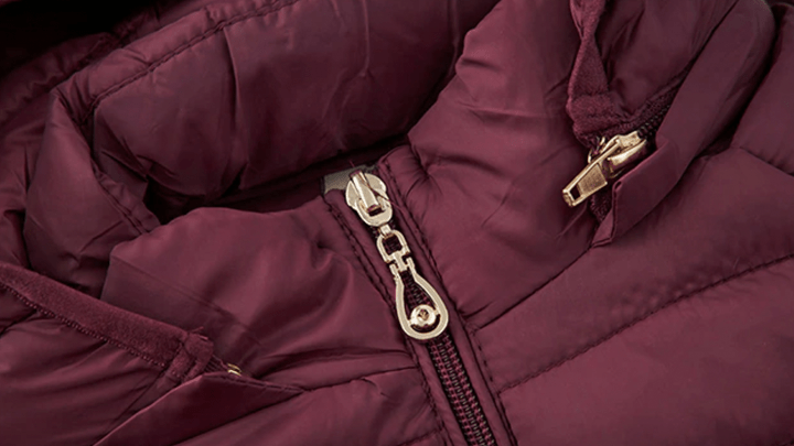 Lightweight puffer jacket for women displayed in beige colour