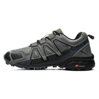 SpeedCross IV trainers detail view of QuickLace fastening system and secure fit construction.