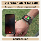 GPS smart watch for elderly package contents including magnetic charging cable and manual