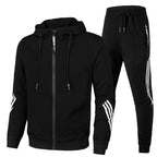 Full view of men's tracksuit set showing jacket and trousers in coordinated design.