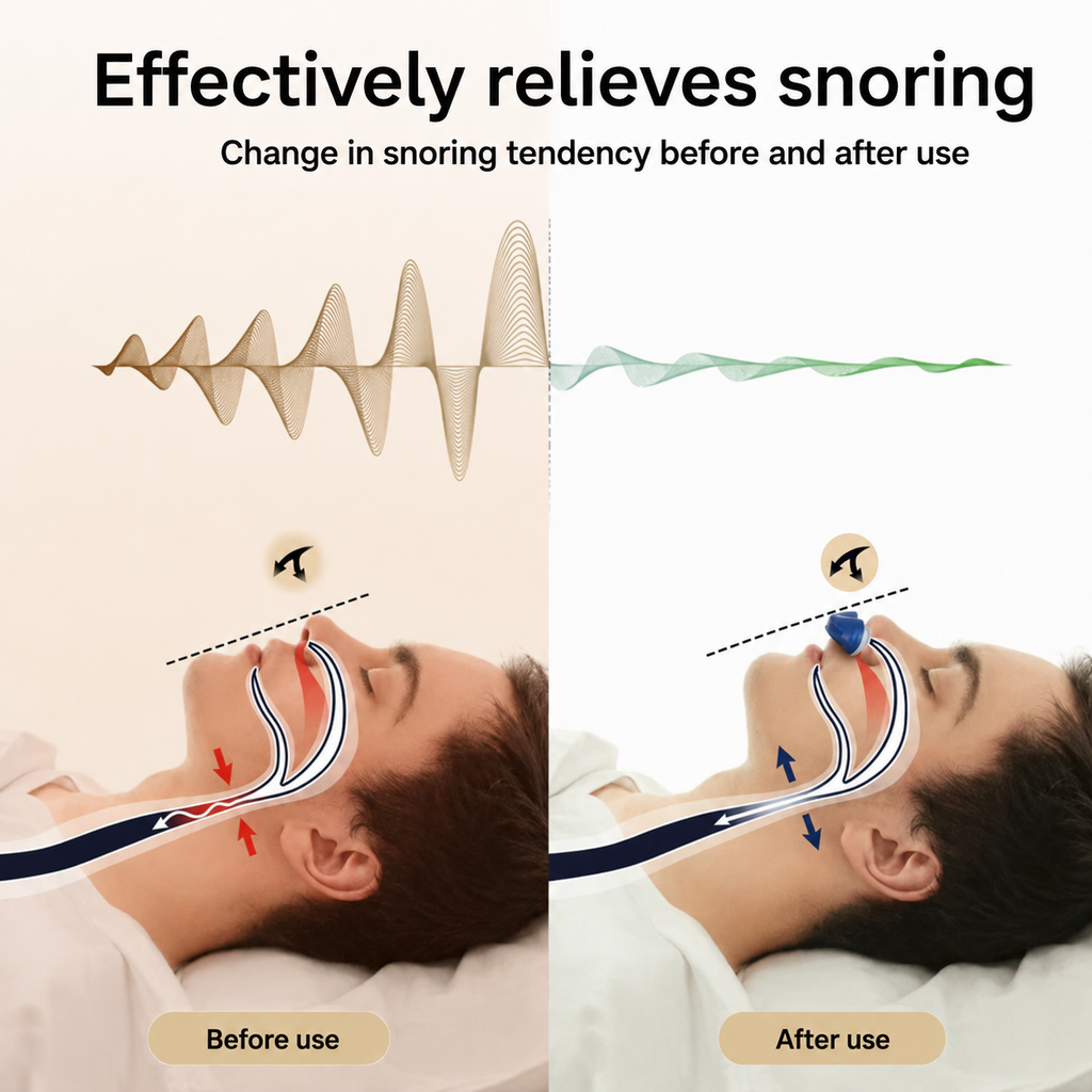 Portable CPAP anti-snoring device with accessories including charging cable and user manual