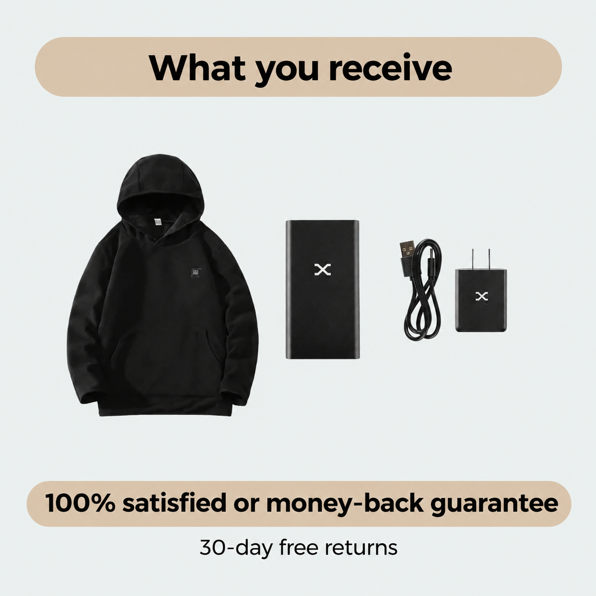 Person wearing the Boneroshop X Heated Hoodie outdoors, demonstrating the practical design and comfortable fit