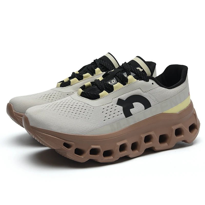 Close-up of SKYLACE trainer outsole featuring anti-slip tread pattern for secure grip
