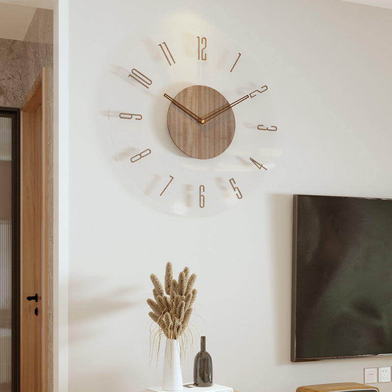 Scandinavian wooden wall clock in home setting showing elegant Nordic style