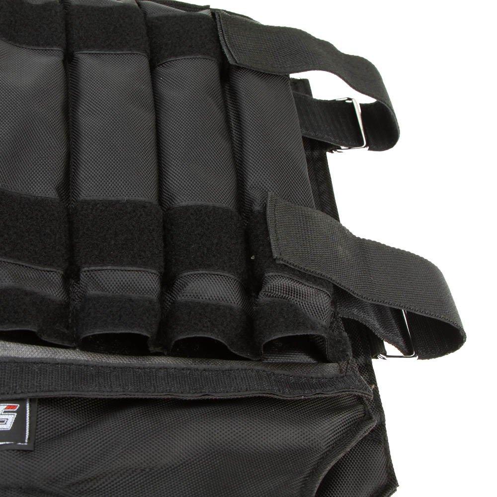 Close-up of military weighted vest showing durable Oxford fabric and Velcro fastening system