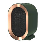 HeatFlow electric heater colour options: emerald green, black, blue and white finishes with Scandinavian-inspired design