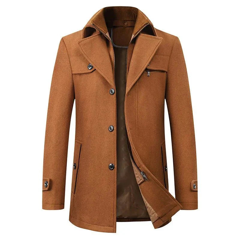 Andrew waterproof coat detail showing zip closure and reinforced stitching quality
