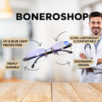Smart eyewear with blue light and UV protection for relief from digital eye strain