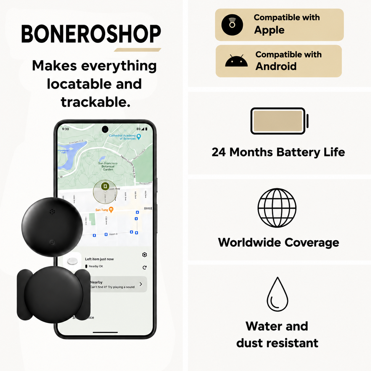 Bicycle GPS tracker package including standard bracket, magnetic bracket and 5-pack CR2032 batteries