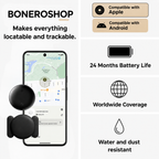 Full GPS pet tracker kit including AirTag-style collar mount and five CR2032 replacement batteries.