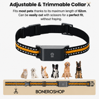 Full GPS collar kit with tracker device, adjustable collar strap, USB charging cable and instruction manual