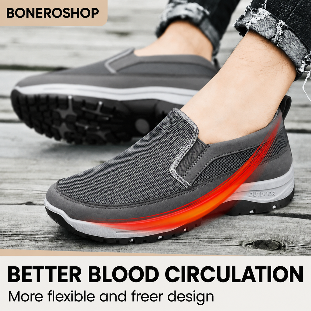 OrthoPro shoes worn during daily activities showing versatile style