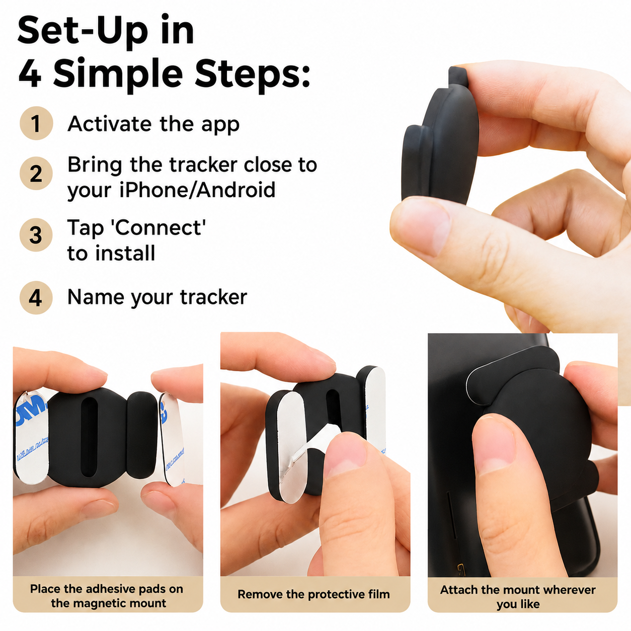 Parent using smartphone to track child's real-time location via Apple Find My and Android Find My Device apps
