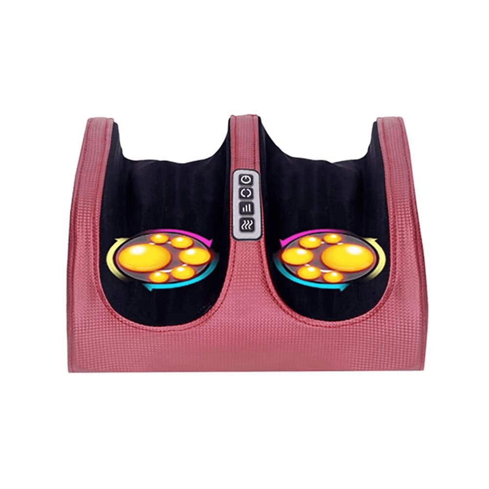 3D Shiatsu electric foot massager burgundy red colour variant with PU leather finish