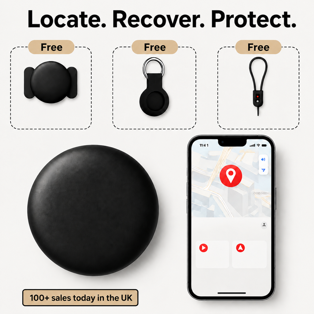 Bicycle GPS Tracker – No Monthly Fee – Works with Apple Find My & Google Find My Device – Anti-Theft