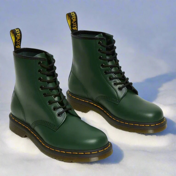 Martens boots worn outdoors, showing practical all-season design
