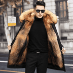 Olivier winter parka in black brown colour, styled look